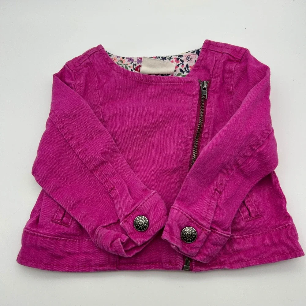 Crazy 8 Pink Moto Jacket & Calvin Klein Purple Velour Hoodie Bundle 12-18 Months
